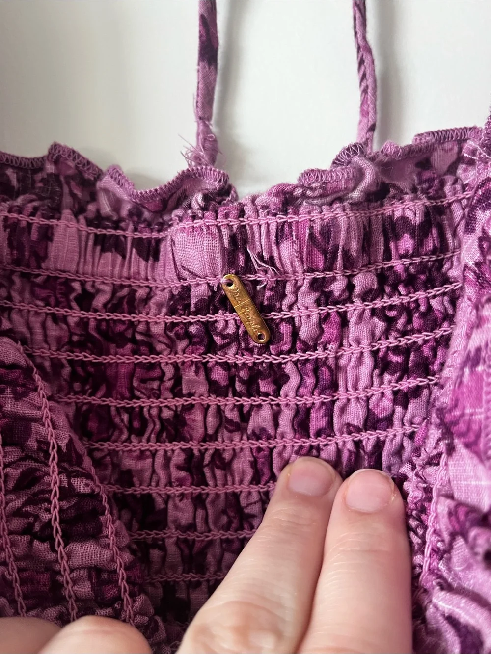 Free People Pink Purple Floral Smock it to Me